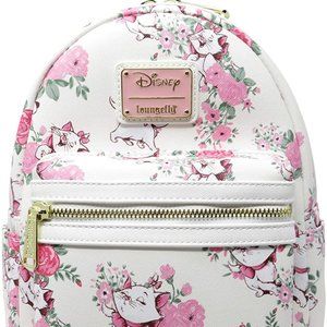 Loungefly Disney Pink White Aristocats Marie Floral Mini Backpack